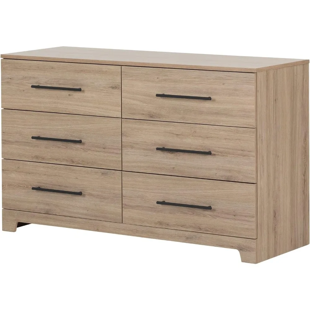 Primo 6-Drawer Double Dresser, Rustic Oak