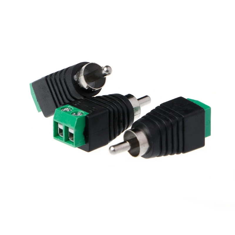3 uds conector macho RCA a conector Terminal vídeo Balun 2 tornillos