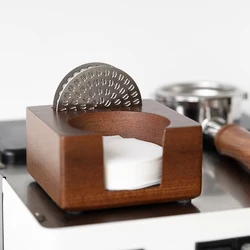 2 In 1 Holder For Espresso Puck Screen and Coffee Paper Filter Solid Wood Organizer Espresso Accesssories Barista Coffee Tool
