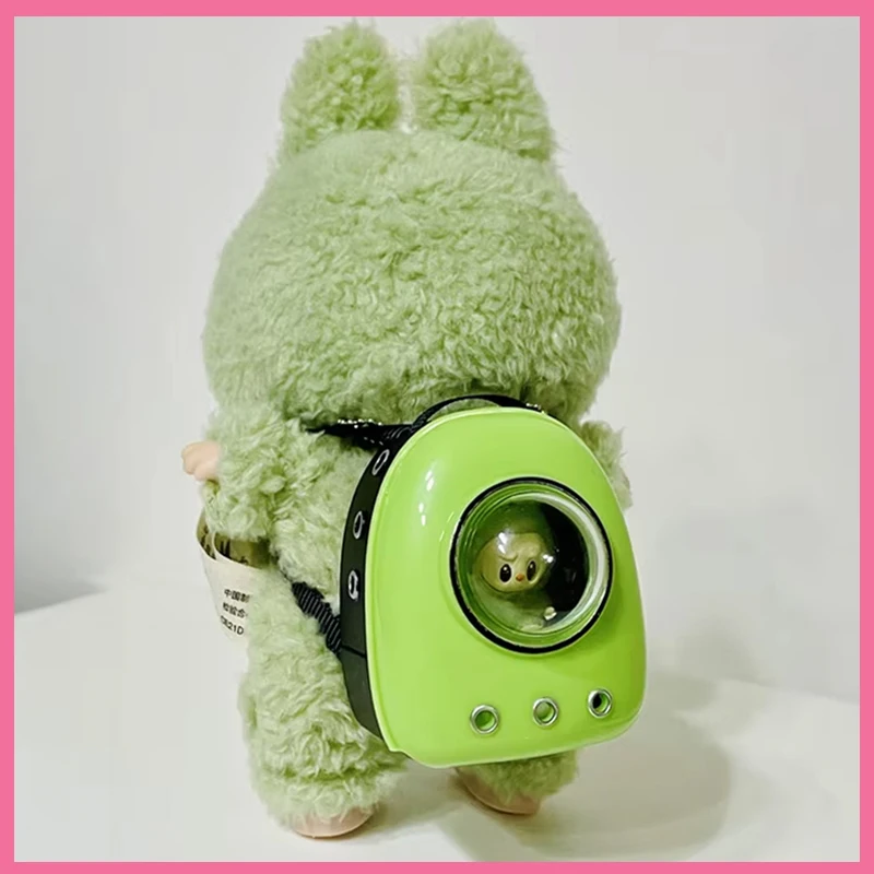

Hot-Selling New Creative For Labubu 17cm Vinyl Doll Cute Mini Labubu Accessories Small Schoolbag Dressing Toy Protective Case