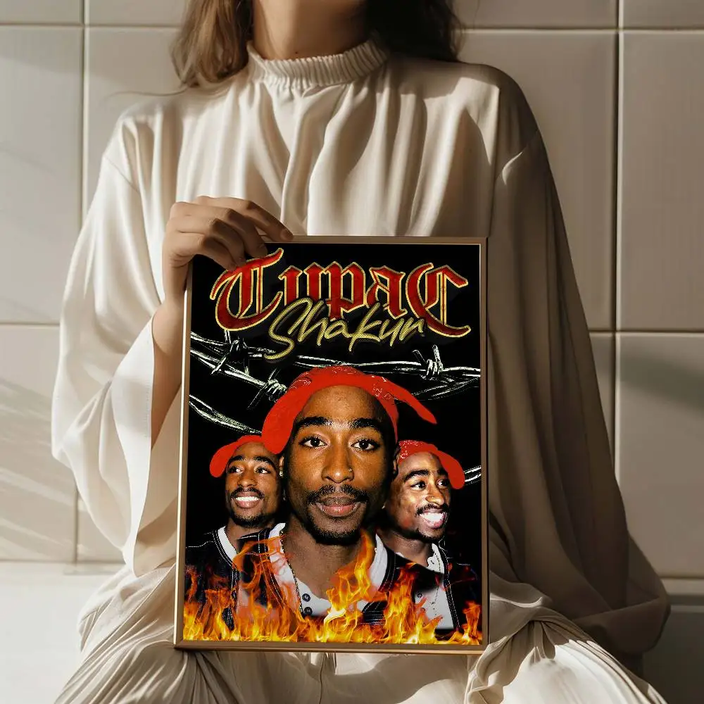 Pop Hip Hop Rapper 2pac Tupac Shakur Vintage Posters Sticky Vintage Room Home Bar Cafe Decor Kawaii Room Decor