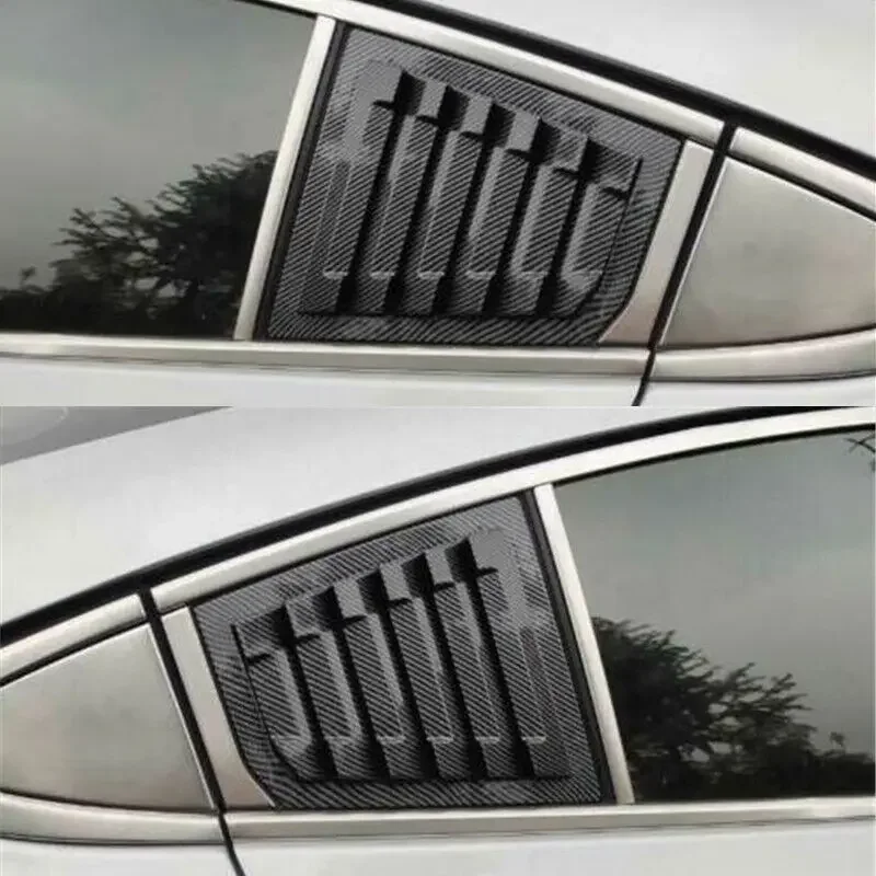 For Chevrolet Cruze 2016 2017 2018 2019 Car Rear Louver Window Side Shutter Cover Trim Sticker Vent Scoop ABS Carbon Fiber Auto