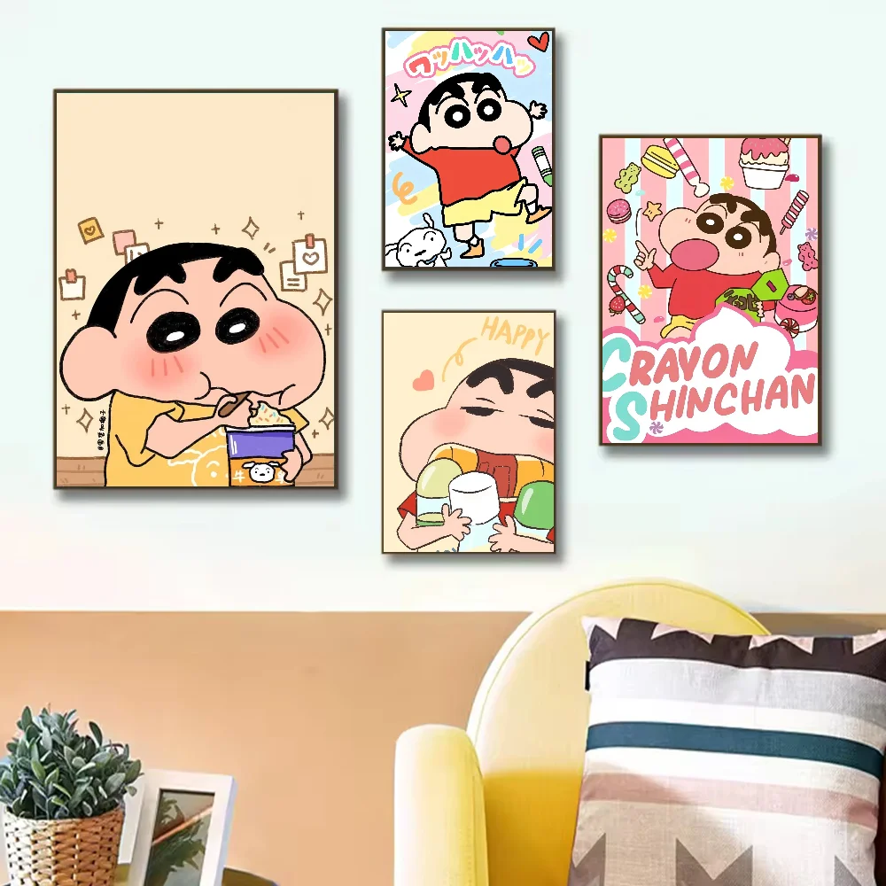 Anime C-Crayon Shin-chan Poster HD art sticky wall waterproof home living room bedroom bar aesthetic decoration