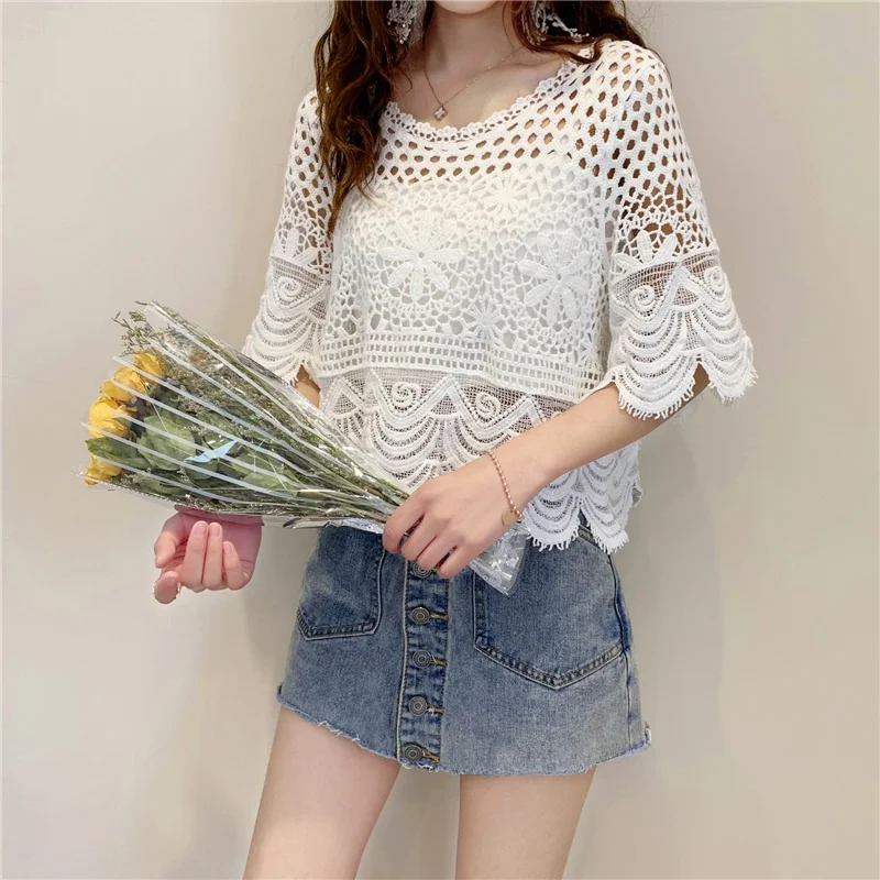 

Новинка Весна-Лето: Женский купальный костюм с кружевом и цветочным узором, с коротким рукавом, в стиле супер-феи, модный, с головным убором