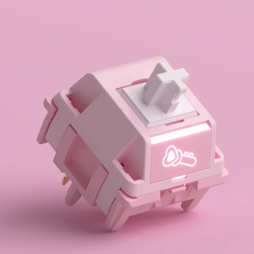 HMX 80Retros Blush Charm Switch 5-PIN Linear Thocky Switches Custom Light Guide Column UPE Fine Lubrication HMX Thocky Switch