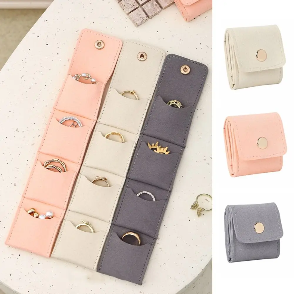 Bolsa para presentación de joyería de terciopelo portátil, estuche de almacenamiento plegable, bolsa de embalaje para anillos y collares, contenedor, organizador de pendientes para mujer