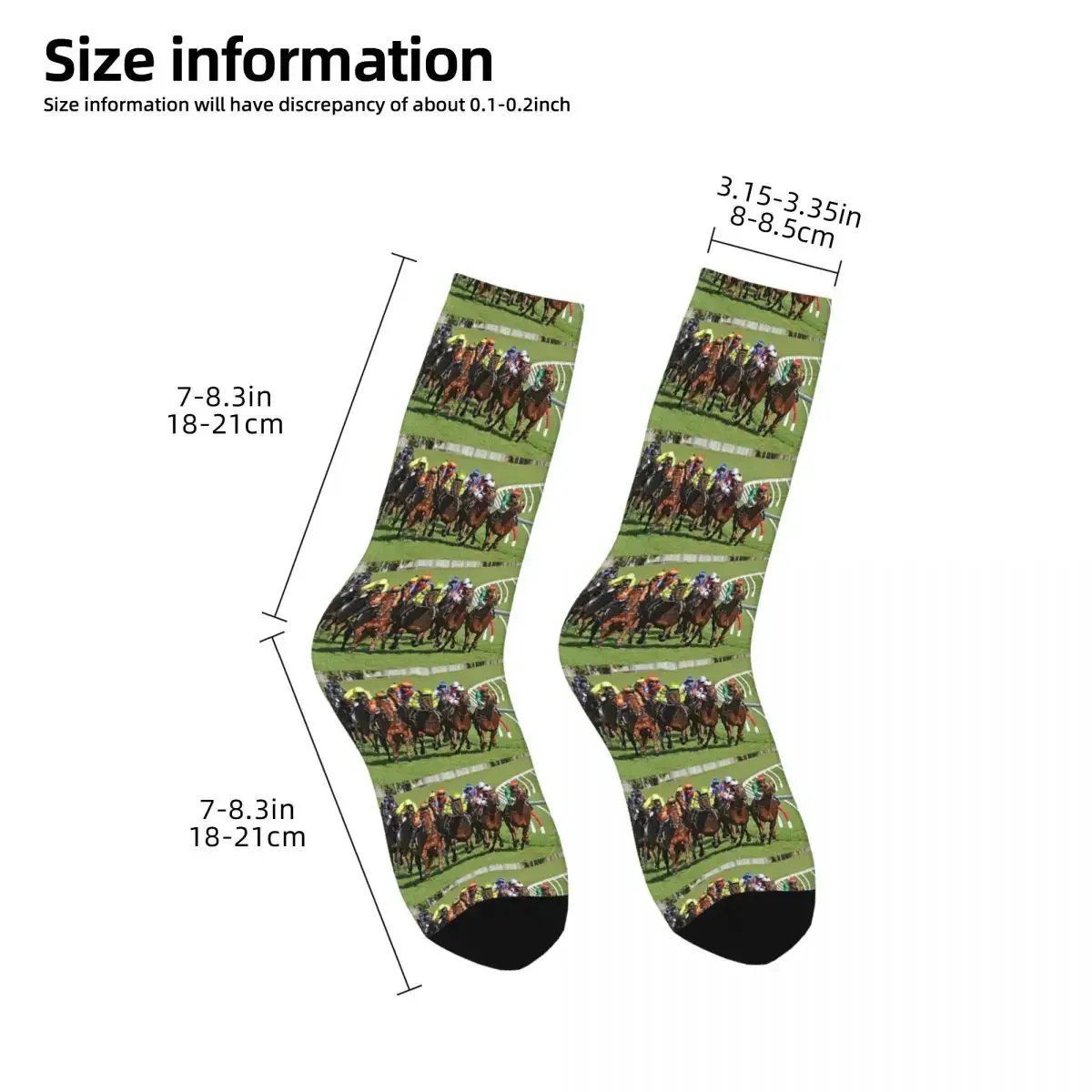 Horse Racing Action Socks Harajuku High Quality Stockings All Season Long Socks Accessories for Man's Woman's Gifts