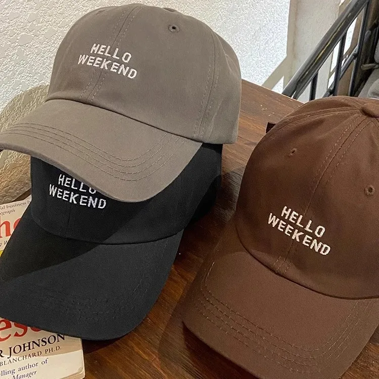 

HELLO WEEKEND Baseball Cap Men Women Fashionable Casual Peaked Caps Embroidery Embroidery Outdoor Sun Visors Hip Hop Bonnet