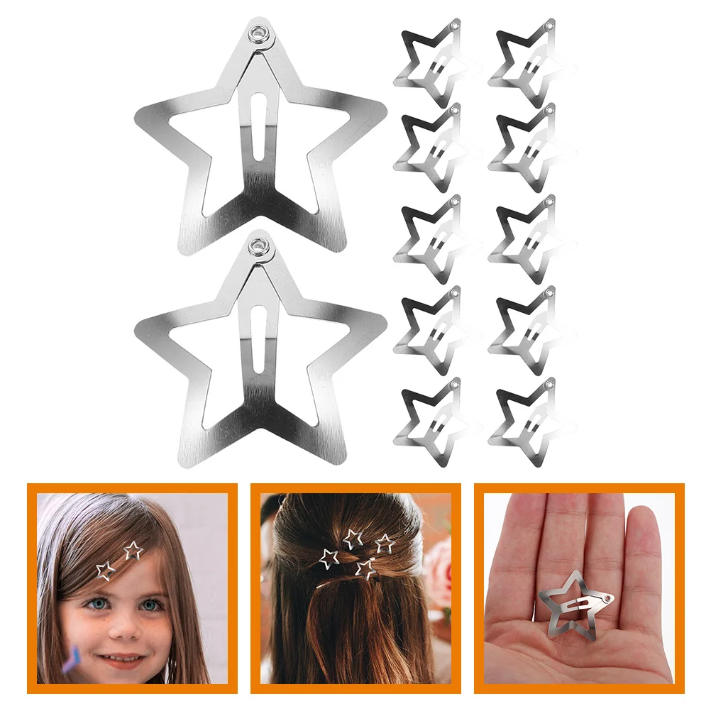 

40 Pcs Pentagram Hairpin Claw Clips Accessories for Short Grace Metal Girls Child Kawaii