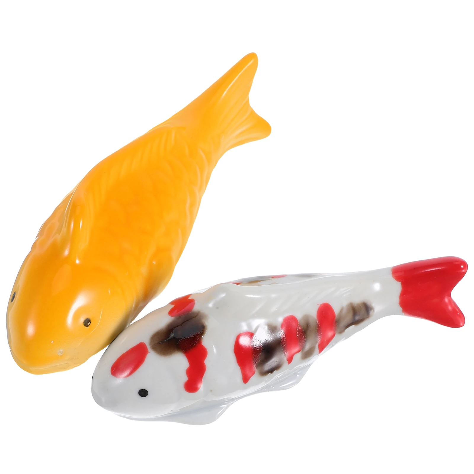 

2Pcs Ceramic Floating Fish Statues Koi Fish Decor for Garden Pond Aquarium Bathtub Outdoor Landscape Decoration