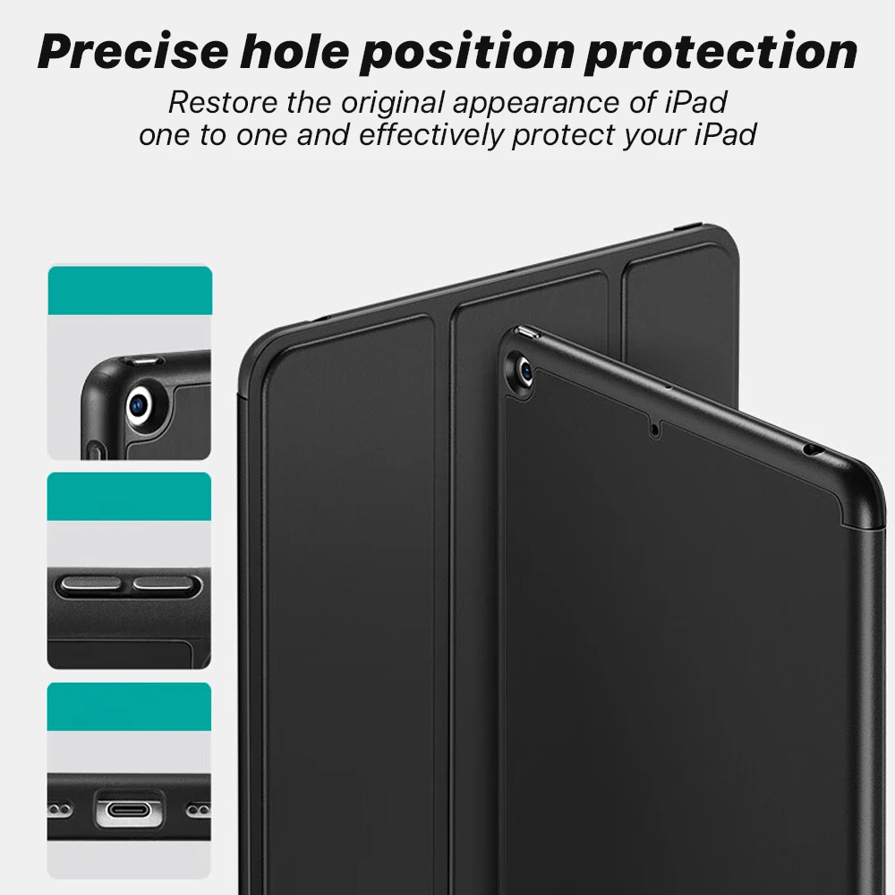 CASEPOKE-Étui avec porte-crayon pour iPad, housse de tablette, 7e, 8e, 9e, 10.2, Air4, 5, 10.9, iPad Pro 12.9