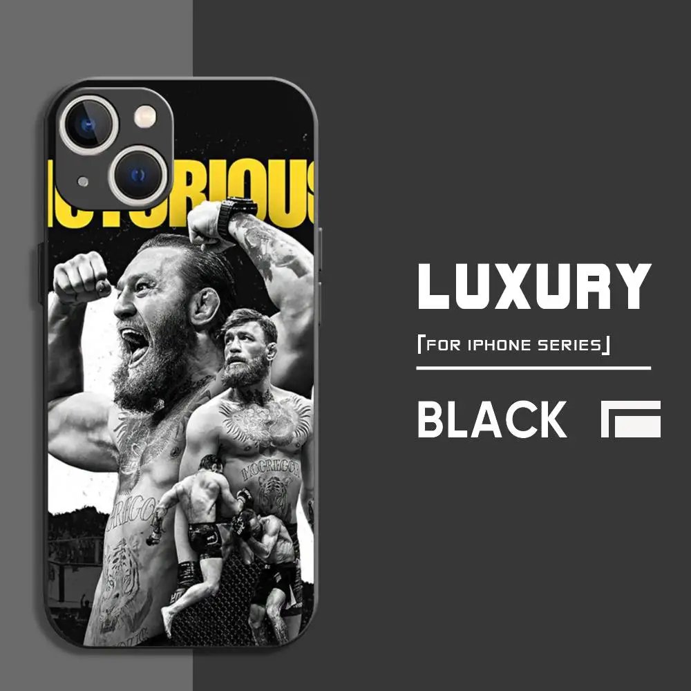 U-UFC c-Conor McGregor Phone Case For iPhone 16 15 14 13 12 11 X XR XS 8 Plus Mini Pro Max Soft black Shockproof Cover