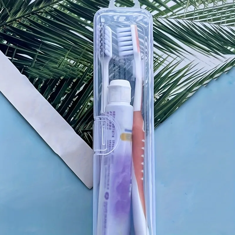 3pcs Fragrance-Free Travel Toothbrush Case, Portable  Electric Toothbrush And Toothpaste Container, Breathable Toothbrush Box