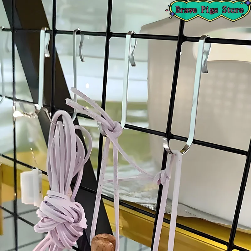 [HM]10Pcs Snap-on Clip Hooks Versatile J-Hook Hangers For Wire Shelving, Shelves, And Sink Grates For Kitchen, And Office Use