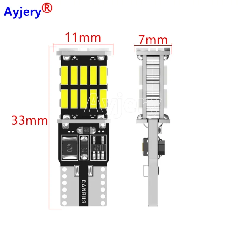 AYJERY-Éclairage intérieur de voiture, T10 Led Canbus, 26smd, W5w, 200, 194, 501, No Brave, T10, 26 Smd TingLights, Ampoule, Lampe, 4014 pièces