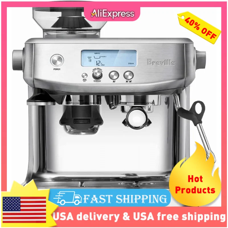 Breville-Barista Pro Espresso Machine, aço inoxidável, escovado, BES878BSS