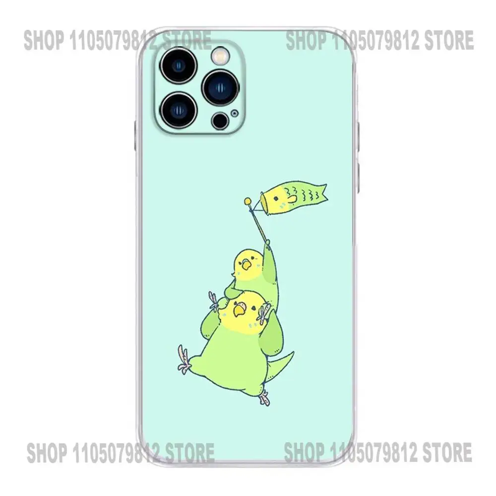 Parrot Birds Cockatiel Phone Case For iPhone 17,16,15,14,13,12,11, Plus,Pro,Max,XR,XS,Plus,E,Mini Transparent Soft Cover