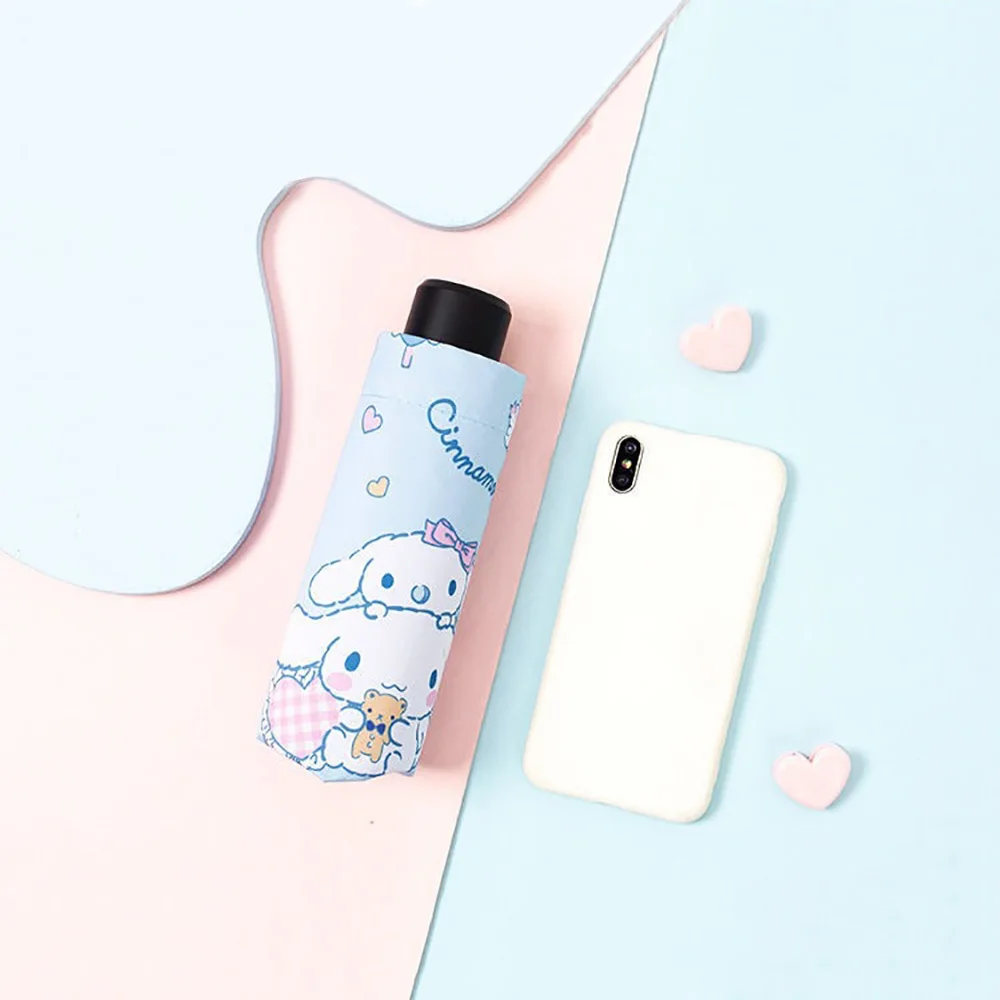 Sanrio Cinnamoroll Regenschirm, Sonnenschutz, UV-Schutz, Sonnenschirm, Damen, vollautomatisch, sonnig, regnerisch, faltbar, Sonnenschirm, Geschenke