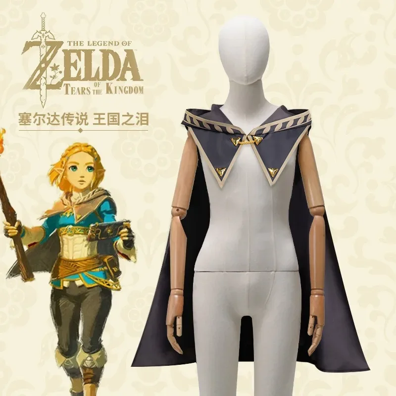 

Princess Link Cosplay Costume Gray Cloak Anime Game Legends Of Zelda Tears Of The Kingdom Roleplay Fancy Cape Halloween Disguise