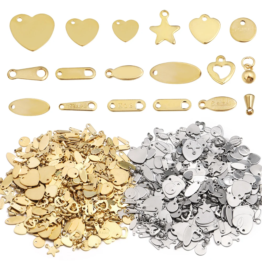 20pcs Stainless Steel Tail Tags  For Jewelry Making DIY Necklace  Extend Chain Small Tag Jewelry Findings Accessories