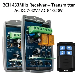 433.92 Universal Garage Door Remote Control Receiver 2CH 12V 24V 110V 220v 230V Controller Roller With 433 Mhz Transmitter