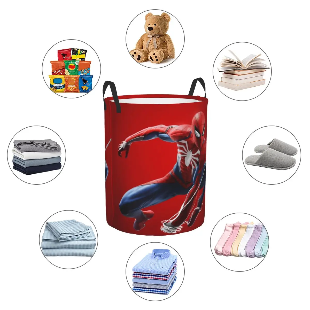 Spider-Man Superhero Kid Toy Baskets Bins Cute Organizer Storage Bin For Games Room