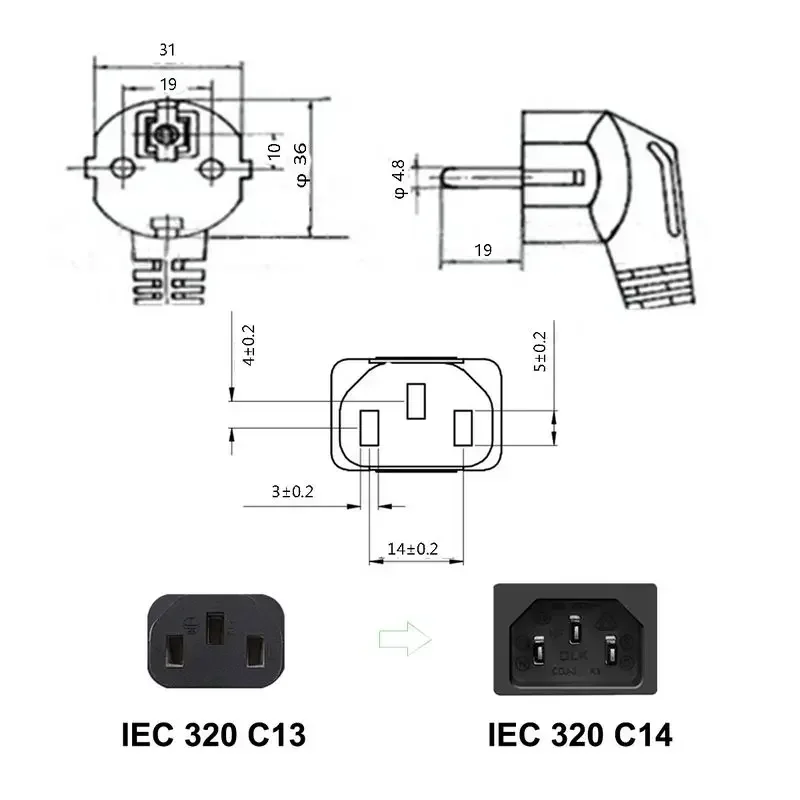 EU Power Cable IEC C13 Power Adapter 1.2 1.5 2 3 5m Power Extension Cord For Dell Computer PC Monitor HP Printer Projector DJ