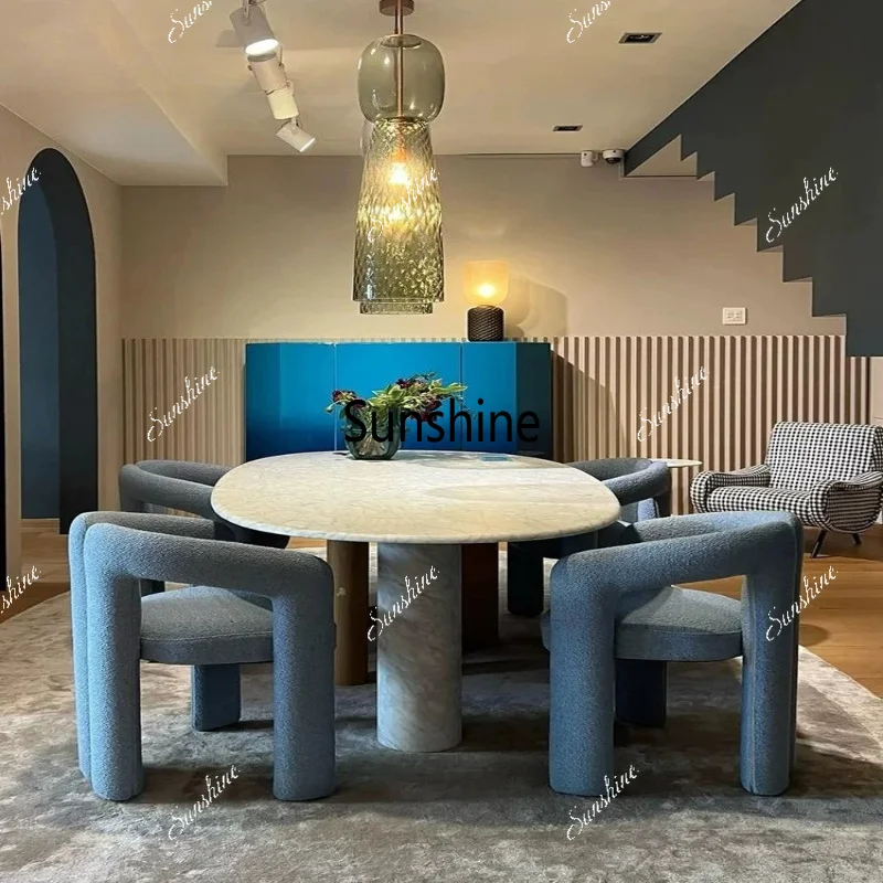 Design fashionable high-end dining chair Italian light luxury household dressing cream style