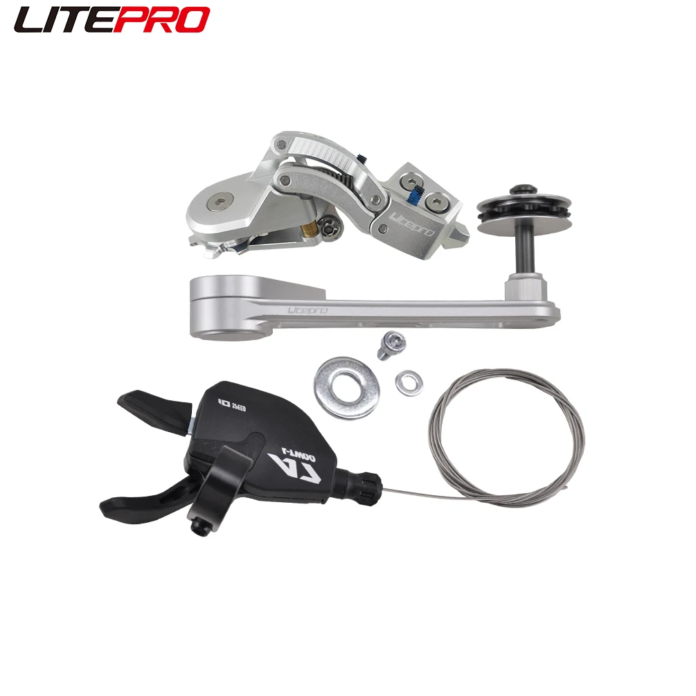 Litepro For Brompton Bike Aluminum Alloy Rear Derailleurs Transmission Modified 5 External 7Speed Chain Tensioner DIP Shifter