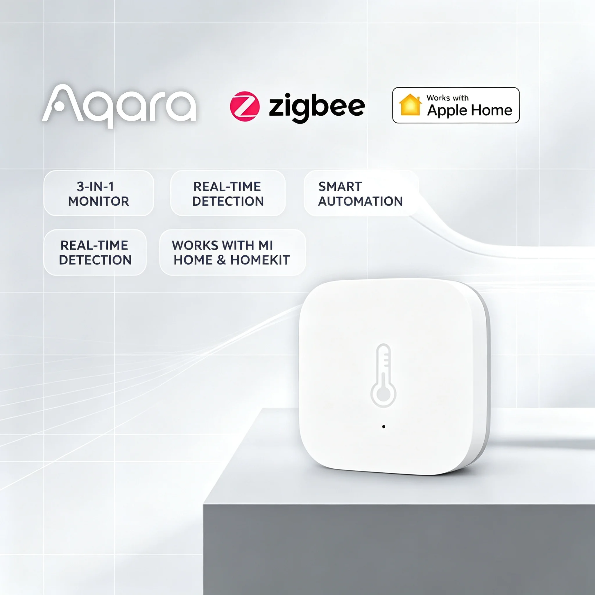 Aqara Zigbee 3-in-1 Smart Sensor Temperature Humidity Air Pressure Environment Monitor Support HomeKit and Mi Home