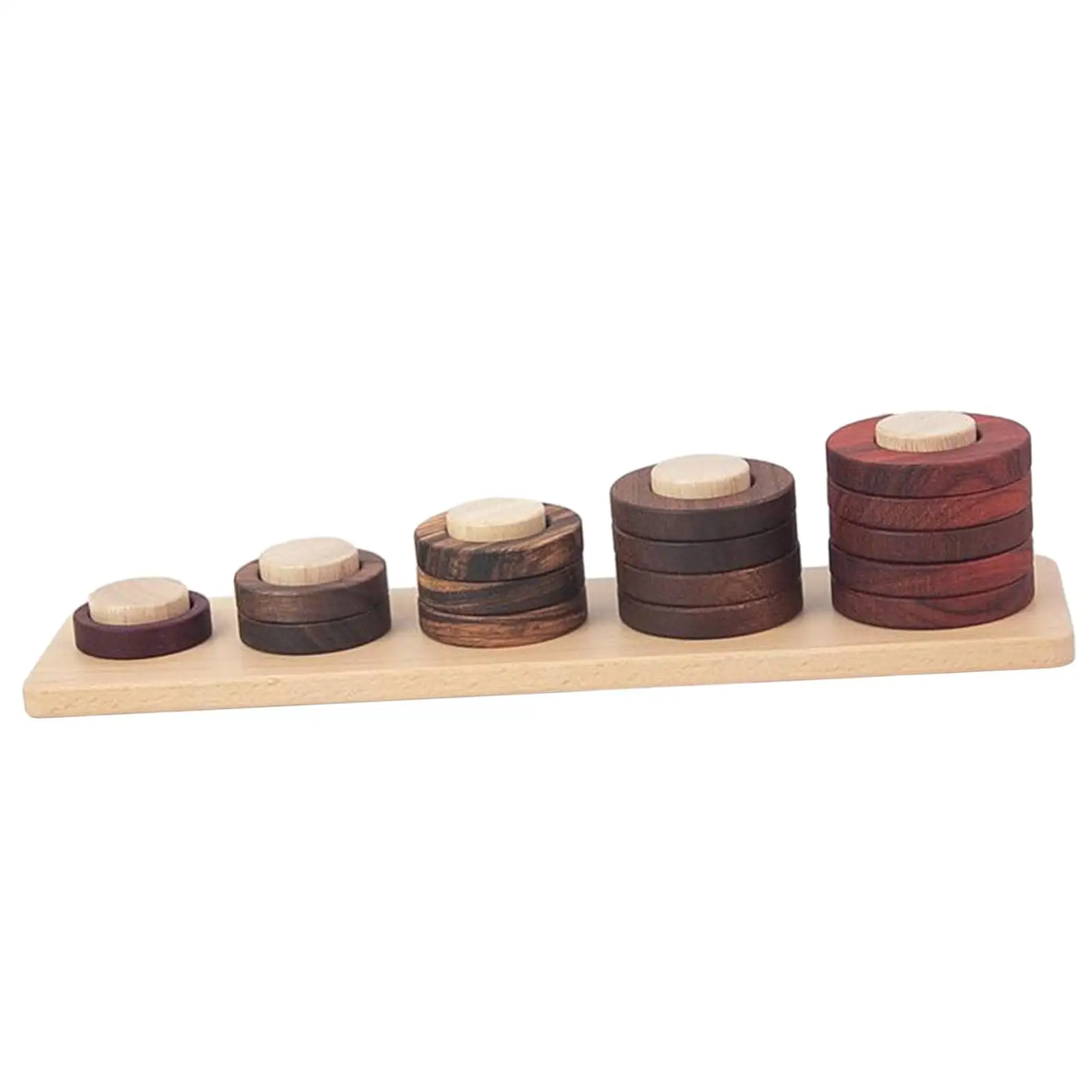 Wooden Stacking Toys, Round Blocks Sensory Toys Early Educational Learning Toy for Kids Girls Boy Toddlers Holiday Gifts