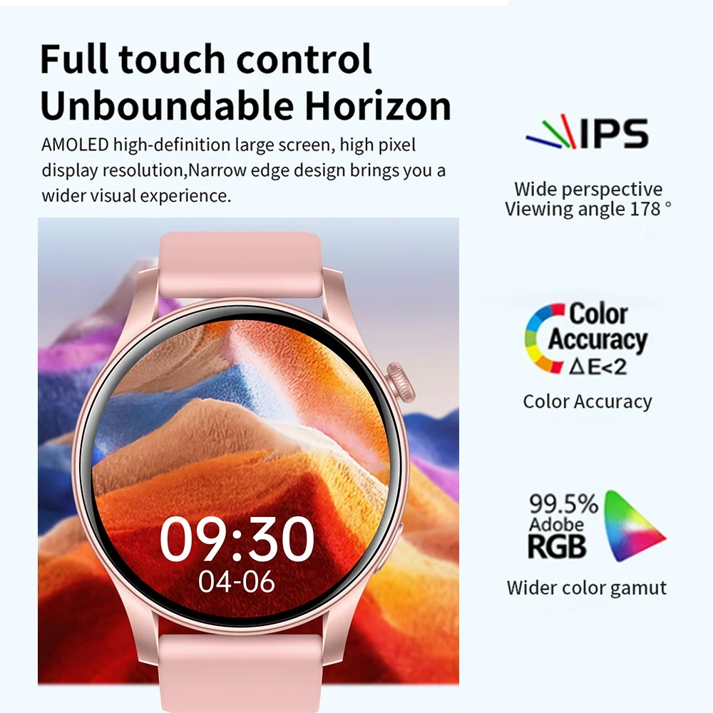 SKMEI 250mAh AMOLED Smartwatch 1.43 inch IP67 Waterproof Heart Rate Warning Find Phone Watch Bluetooth Call for android ios