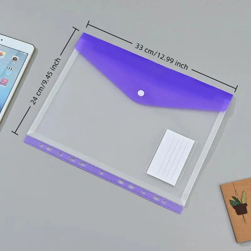 6/12 Packs A4 Binder Pocket Organizer, Expandable Plastic Folders Envelopes Binder Folders for School Office Home Storage