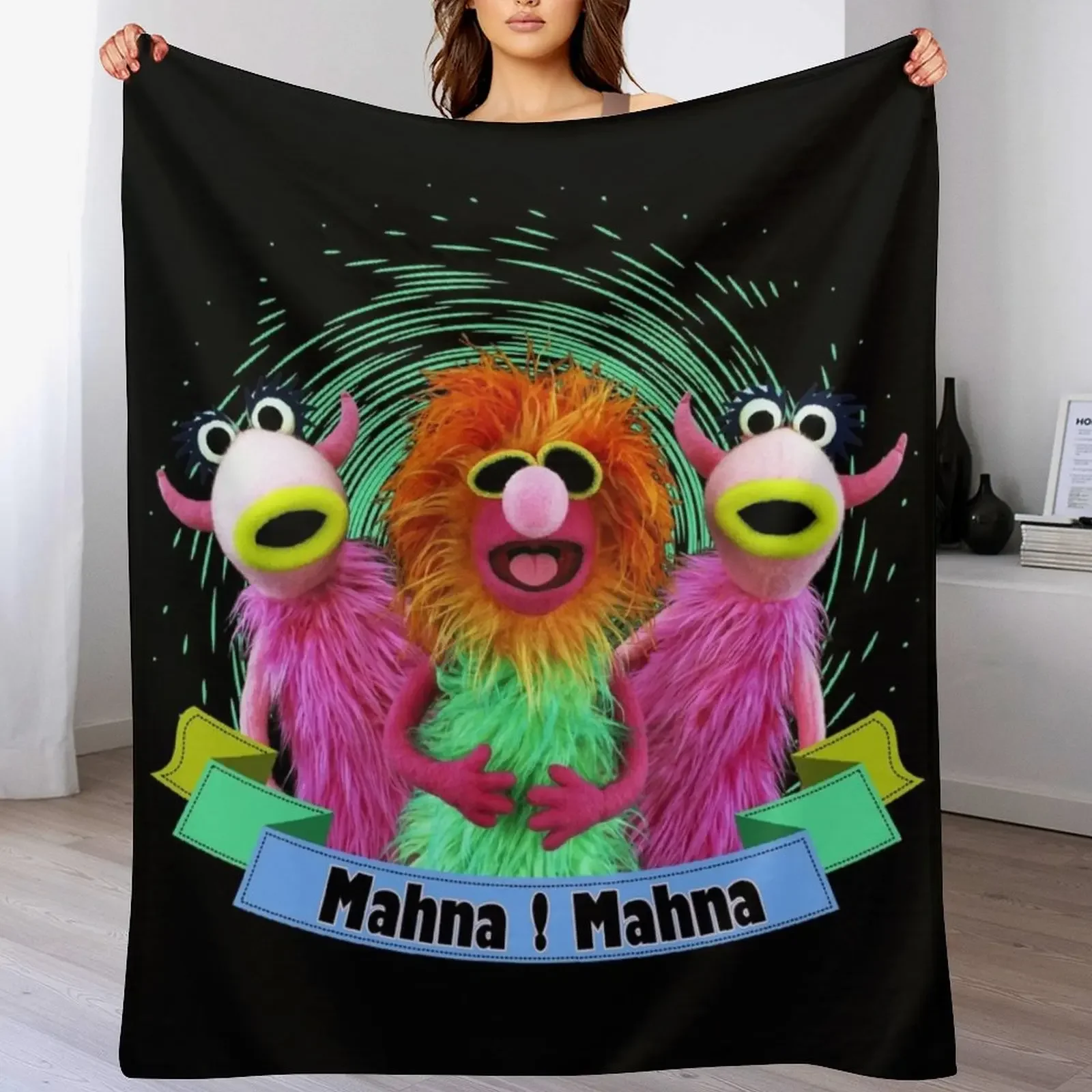 

Mahna Mahna Throw Blanket Cozy Sofa Blanket for TV Watching Napping