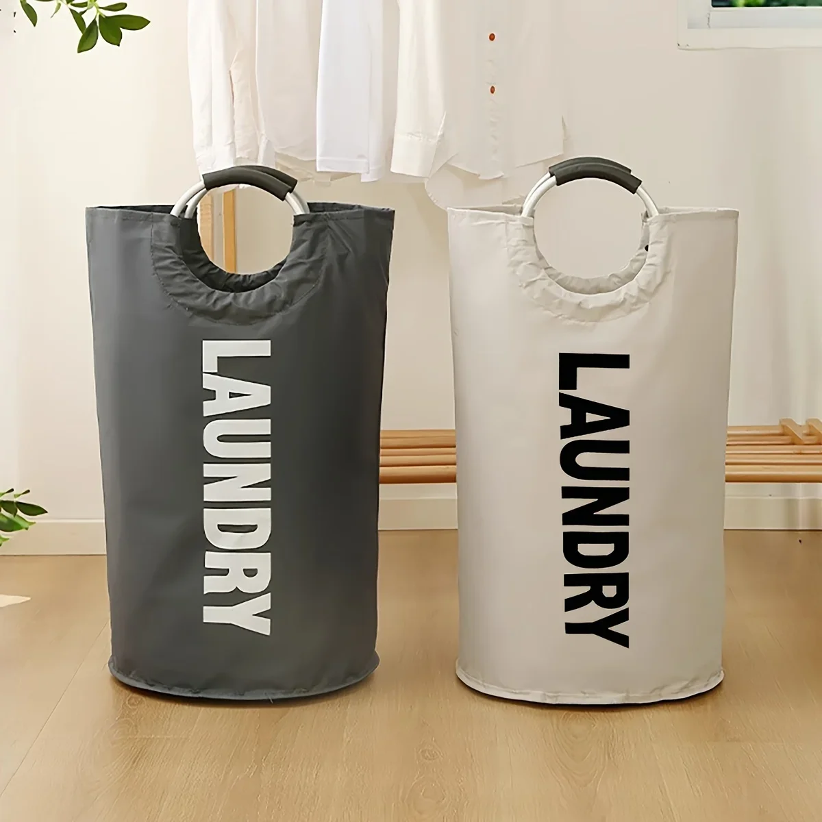 1pc Washing Dirty Clothes Laundry Basket Thicken Canvas Baby Toy Hamper Bin Storage Bag Box Fabric Waterproof Laundry Folding