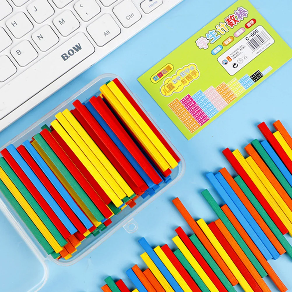 

100pcs Counting Sticks Wooden Math Learning For Kids Color Recognition Teaching Aid Preschool Education Arithmetic Rods