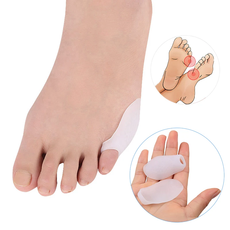 Pexmen 2Pcs Gel Pinky Toe Protector Bunion Corrector Pain Relief Toes Separator Spacer Prevent Corns Calluses and Blisters