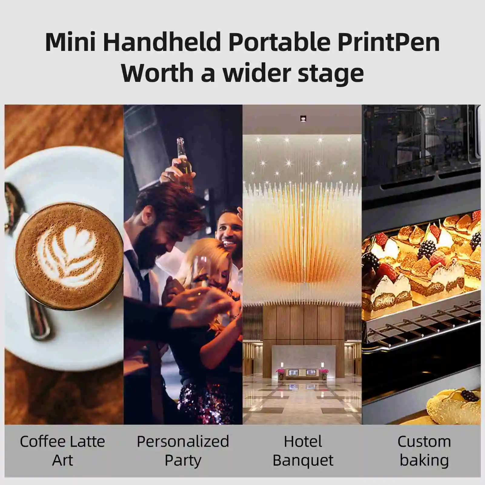 PrintLab APP Food Printer 300psi Printing Accuracy Portable Handheld Cake Image Printer for Home Type-C Interface WiFi Connect