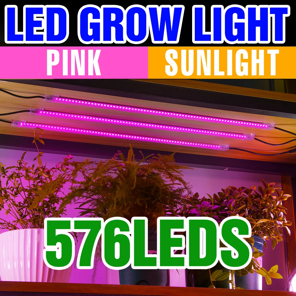 

12 Heads LED Grow Light Strip Indoor Flower Fruit Hydroponic Cultivation Lamp 30/50CM For Potted Vegetable Lighting 220V EU Plug