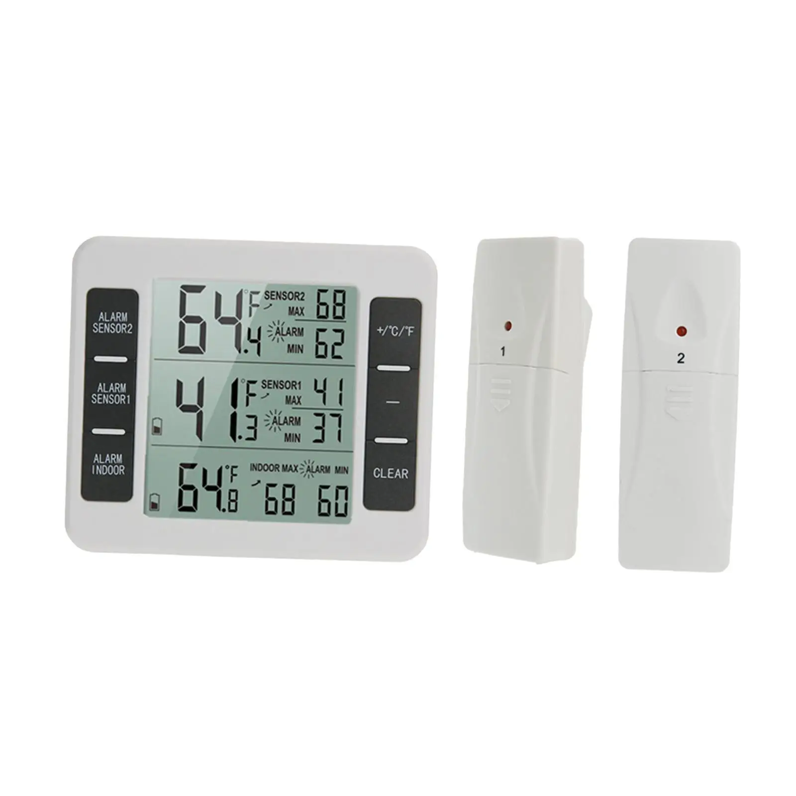 Wireless Refrigerator Thermometer with Audible Alarm Magnet Min/Max