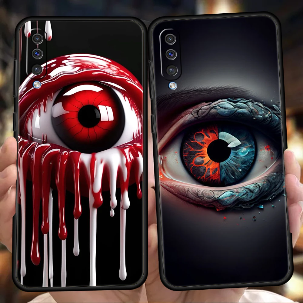 Funny Eyes Painted Phone Case for Samsung Galaxy A24 A13 A53 A73 A33 A22 A12 A02 A03 A05 A70 A50 A10 A20 5G Silicone Cover Shell