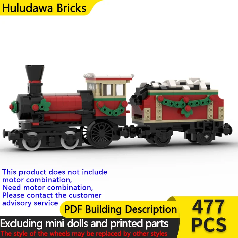 

City Car Model MOC Building Bricks The Snowy Holiday Train Modular Technology Children Holiday Gifts Assemble Toys Suit
