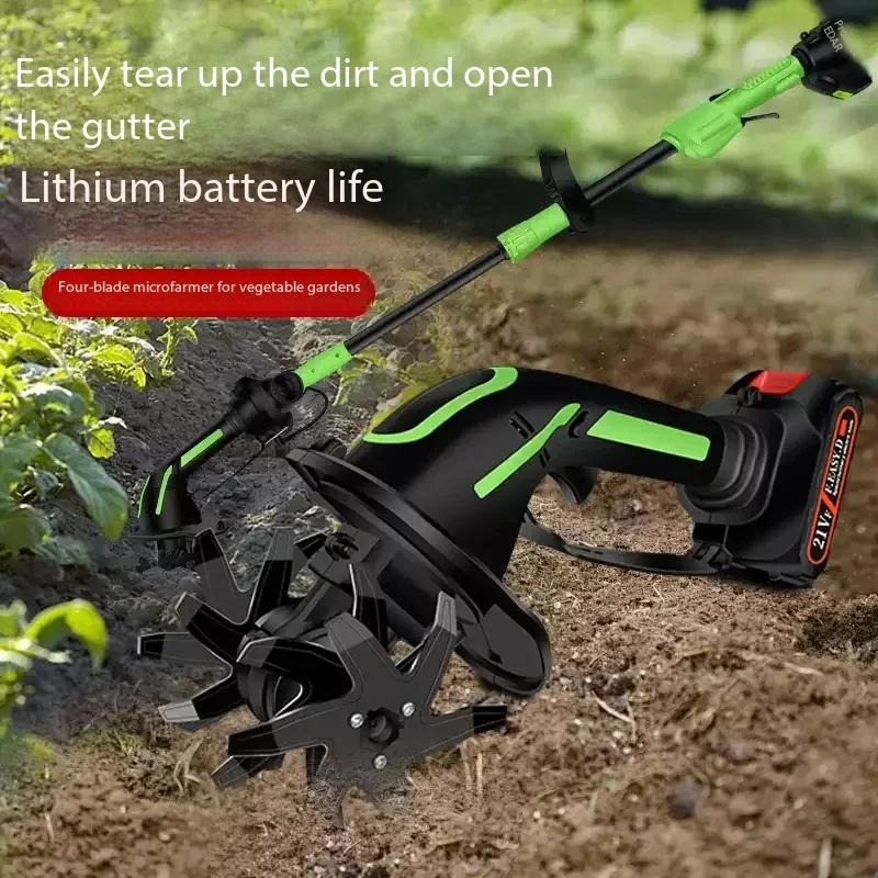New Mini Lithium Rotary Tiller Rechargeable Handheld Electric Loosener For Home Vegetable Flower Planting