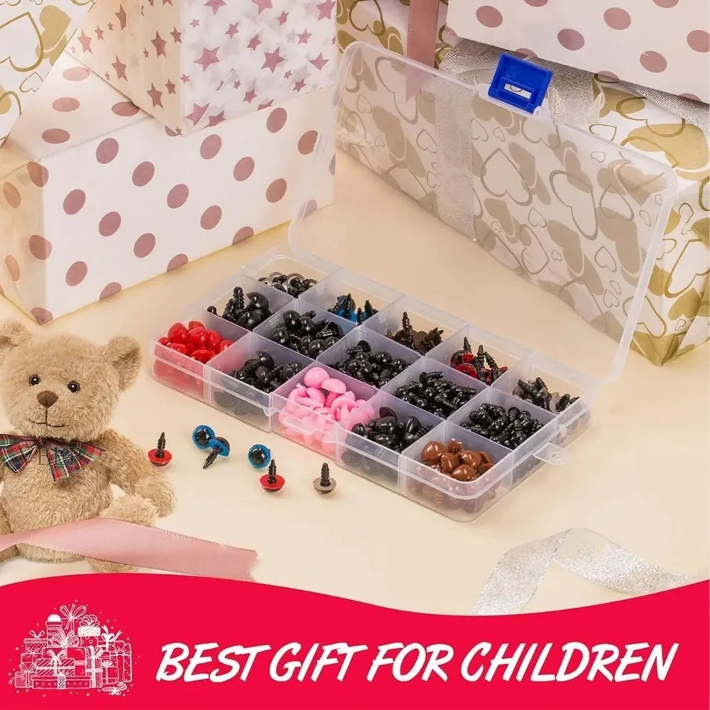 752pcs Craft Making Assorted Sizes Resin Eyes Assorted Colors With Washers Resin Noses Craft Making