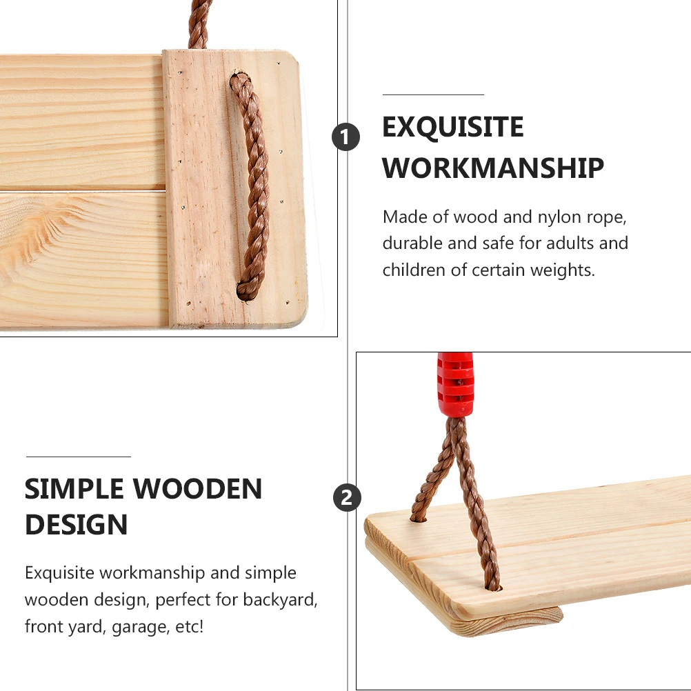 

Circle Pine Board Swing Wooden Outdoor Kids Playground Equipment Non Slip Seat Sturdy Rope Safe Use Indoor Outdoor Games