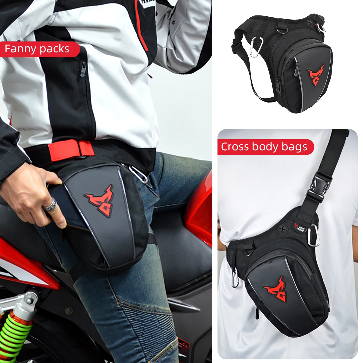 Moto Leg bag Pocket Motorcycle equipment Cycling outdoors Climbing bag Portable Croissant messenger bag waterproof Anti dirty