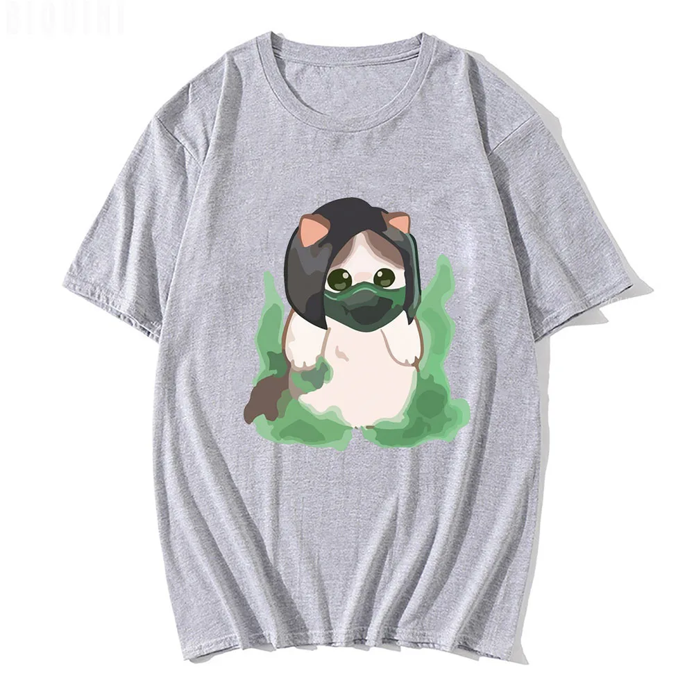 Viper Cat Cartoon Men and Women T Shirt Valorant Game Pure Cotton 2022 New Arrival Summer Unisex Surprised Penguin Harajuku Tops