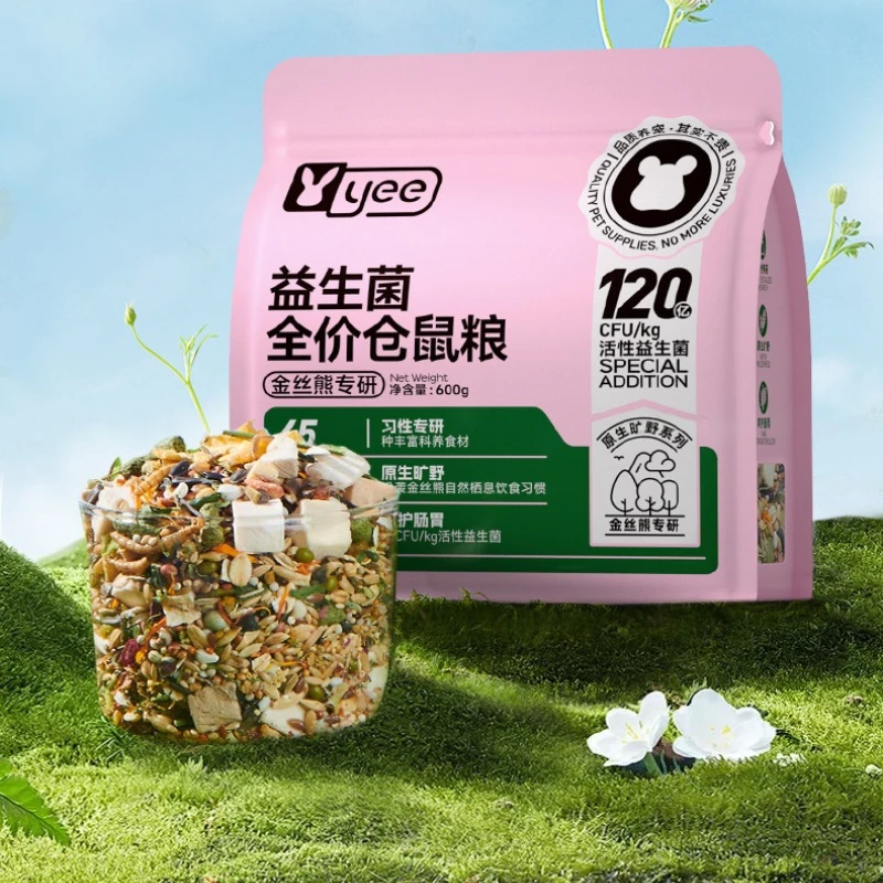 Yee Probiotics المخصب الهامستر الغذائي المتوازن للحصول على الهامستر السوري والقزم، دعم التغذية الموسمية لصحة الجهاز الهضمي