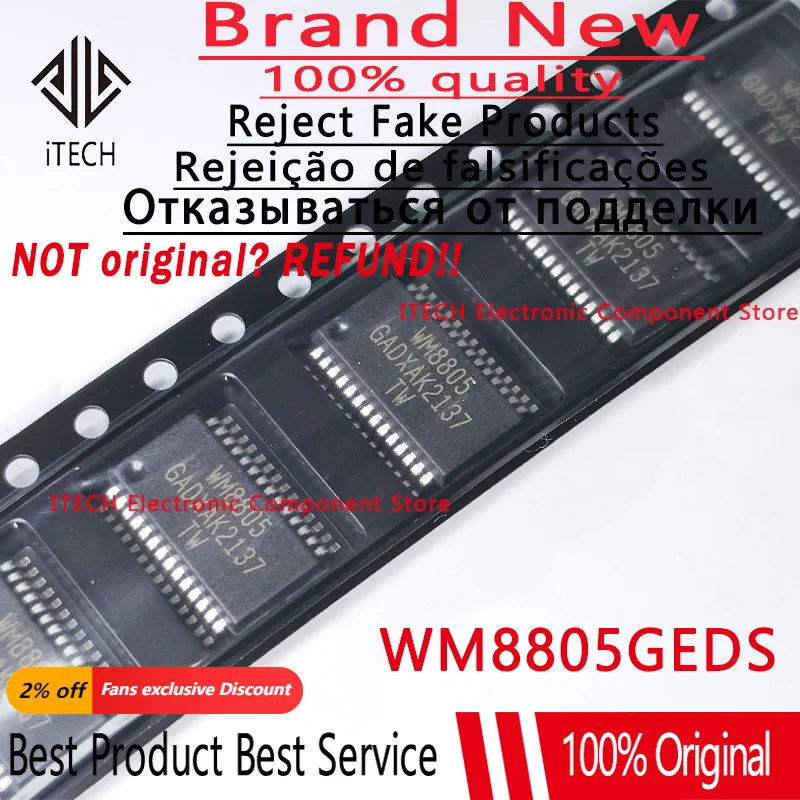 1 buah 100% asli WM8805 Stock SSOP28 baru tersedia