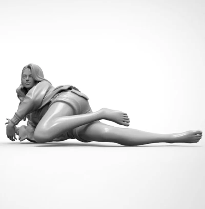 

1/24 Resin Character Full Body Model Kit Girl Action Series White Model Gk Handmade Unassembled And Unpainted Kit